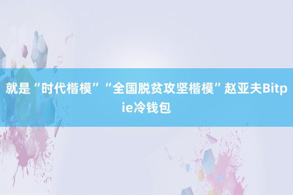 就是“时代楷模”“全国脱贫攻坚楷模”赵亚夫Bitpie冷钱包