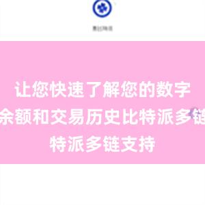 让您快速了解您的数字货币余额和交易历史比特派多链支持